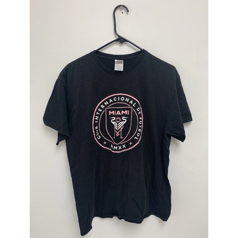 Black Inter Miami FC CF Primary Logo T-Shirt Men’s Size L Messi 10